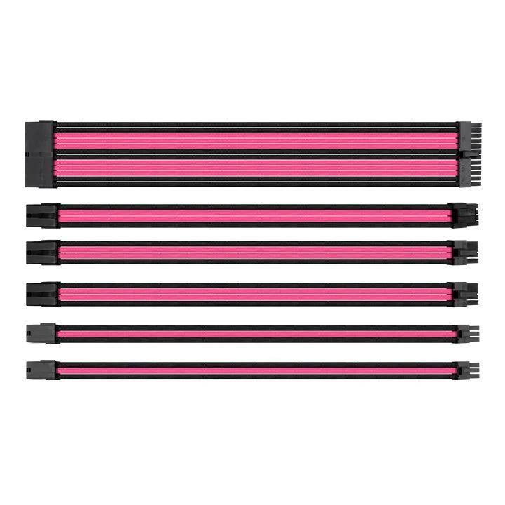 Thermaltake TTMod Sleeved Cable Extenstions - Black/Pink - كابل